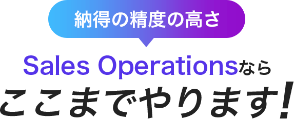 納得の精度の高さ Sales Operationsならここまでやります!